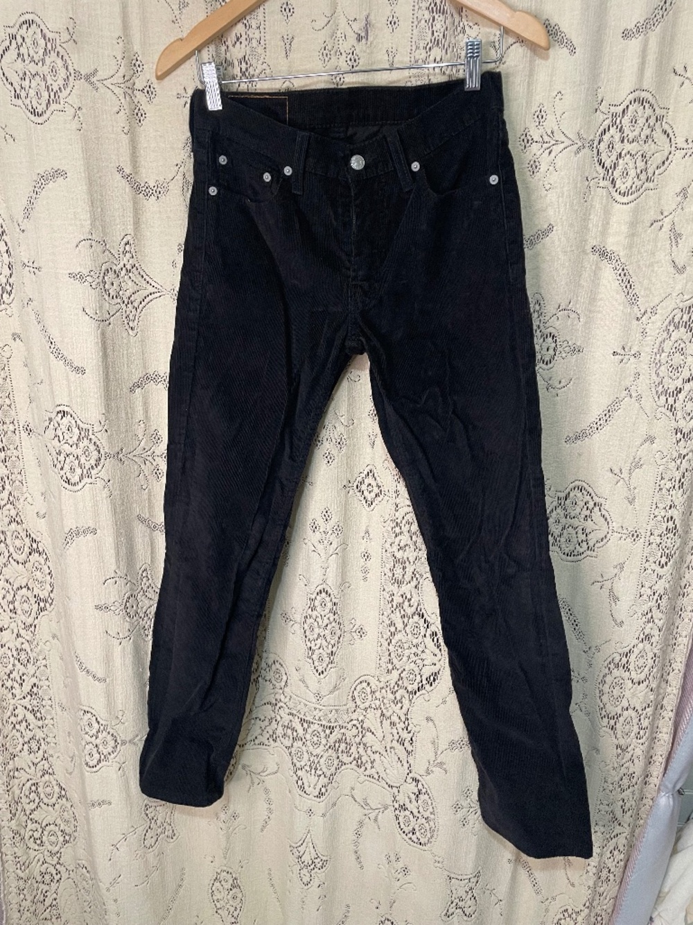 Levi's: black corduroy 511 super skinny jeans